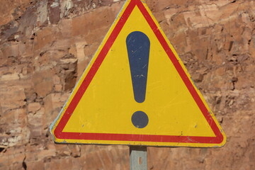 Yellow Danger Warning Sign, Exclamation Mark Sign