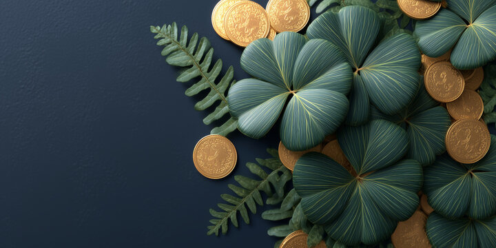 Celebrate St Patricks Day with a cheerful greeting card design filled with luck