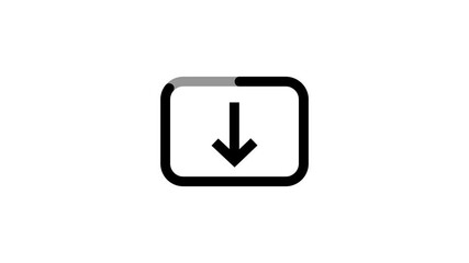 Modern line style download icon in square shape for interface UI, web development, digital resources, or online app download buttons