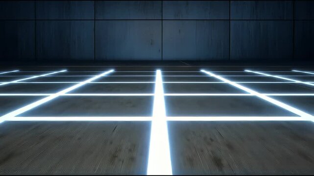 Neon Grid of Abstract Dimension: An eye-level perspective reveals an abstract neon grid that seemingly expands into infinity, adding a sense of wonder.