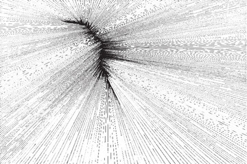 Extreme Radial Black Line Explosion and Data Burst Abstract