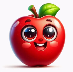 Naklejka premium red apple cartoon