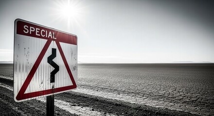 Unusual Road Ahead: A Monochrome Landscape Depicting The Special Route and Harsh Terrain
