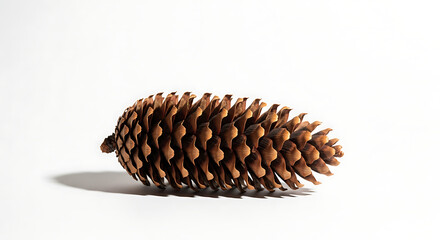 Pine Cone Minimal Scene On White Background