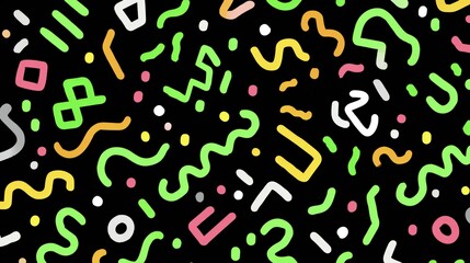 Colorful Memphis Style Abstract Pattern Design
