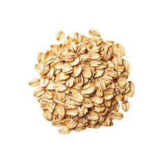 Pile of Rolled Oats Isolated on Black