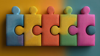 Colorful Puzzle Shapes Symbolize Diversity Equity Inclusion And Belonging In Modern Work