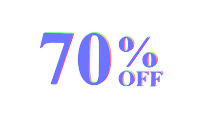 70% OFF Promotional Graphic - 3D Bold Multicolor PNG transparent 