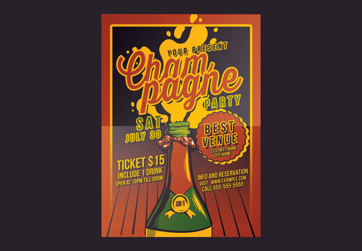 Champagne Party Vector Flyer