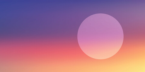 Abstract Sunset, Pink and Purple Gradient Circle Shape, Soft Pastel Colors, Gradient Background, for wallpaper
