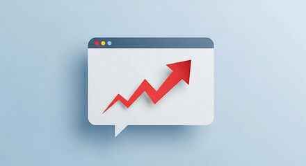 Upward trend arrow in a web browser icon