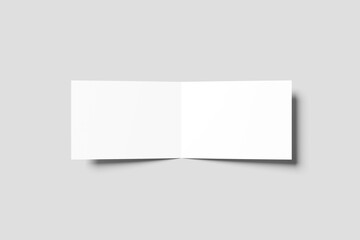 Blank Bi-Fold Landscape Brochure Mockup - 3D Illustration