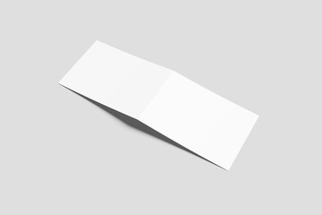 Blank Bi-Fold Landscape Brochure Mockup - 3D Illustration