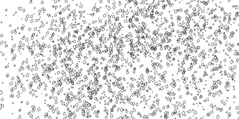 Scattered Squares Black and White Pattern Shapes, Geometric Elements for Backgrounds, Presents dynamic design element, 171 characters