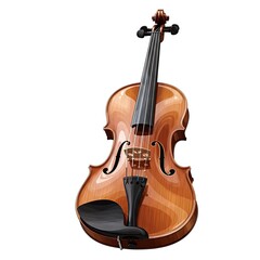 Fototapeta premium Classic wooden violin musical instrument isolated on a white background.