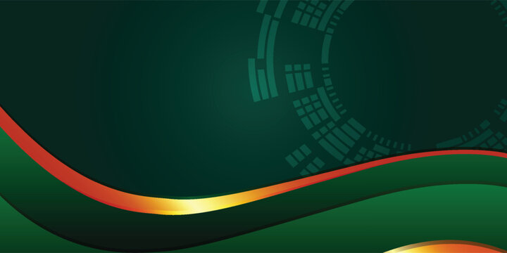 Abstract Background, green, orange, and golden waves, with pixelated circles for modern presentation templates to add elegance and visual interest to any project