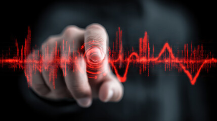 Finger touching sound wave interface for biometric security