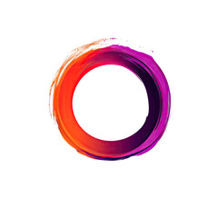 Abstract Circle with Orange and Purple Paint
