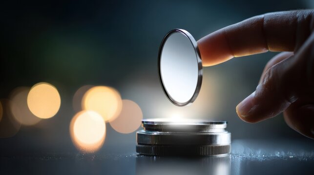 Hand activating illuminated precision lens for future technology