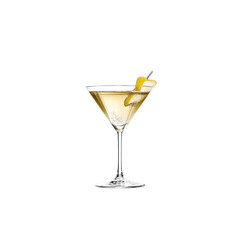 French 75 cocktail with lemon twist garnish