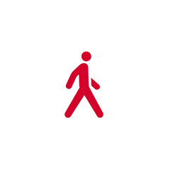 Red walking man stick figure