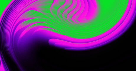Bright blue violet, neon light green background. Abstract liquid purple pink swirl wave. Glitch Art trippy digital screen. Backdrop. banner. Template. Luxury texture. Card. wallpaper. Spiral pattern.