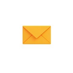 Yellow email envelope on Transparent Background