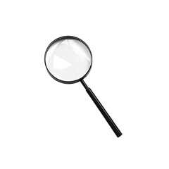 Black magnifying glass isolated