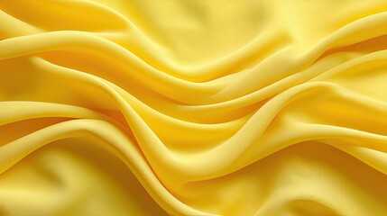 Obraz premium Bright Yellow Fabric with Soft Drapery and Flowing Creases for Textiles, Fashion, or Background Decoration in Warm Tones and Elegant Styles