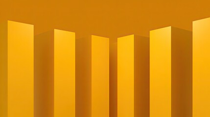 Obraz premium Geometric Shapes in Yellow Color Scheme with Vertical Lines Creating a Minimalist and Modern Aesthetic in a Warm-toned Background