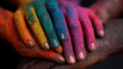 Hands joined in unity representing business collaboration teamwork empathy and partnership