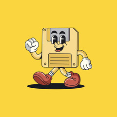 Cartoon Cute The disk Vector illustration hand drawn