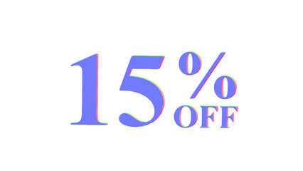 15% OFF Promotional Graphic - 3D Bold Multicolor PNG transparent 