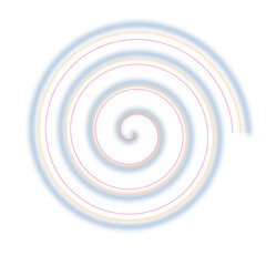 Abstract Glowing Spiral Design: Concentric Blue and Gold Bands on Black