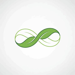 Infinity Symbol with Green Leaves Representing Nature and Sustainability.