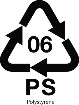 06 PS (Polystyrene) Resin Identification Code Plastic Recycling Icon