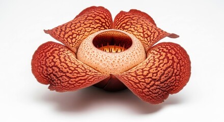 Naklejka premium Large reddish flower with spotted petals, central cup, and prominent stamens