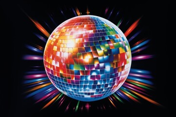 Obraz premium Disco ball sphere light night.