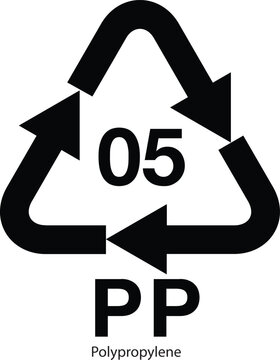 05 PP(Polypropylene) Resin Identification Code Plastic Recycling Icon
