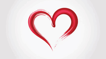 A simple, hand-drawn heart shape in bright red against a pure white background.