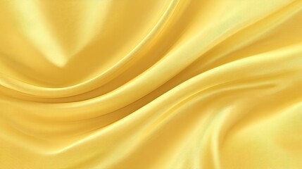 Fototapeta premium Smooth and Shiny Yellow Silk Fabric with Soft Draping Texture for Elegant Backgrounds and Creative Design Projects