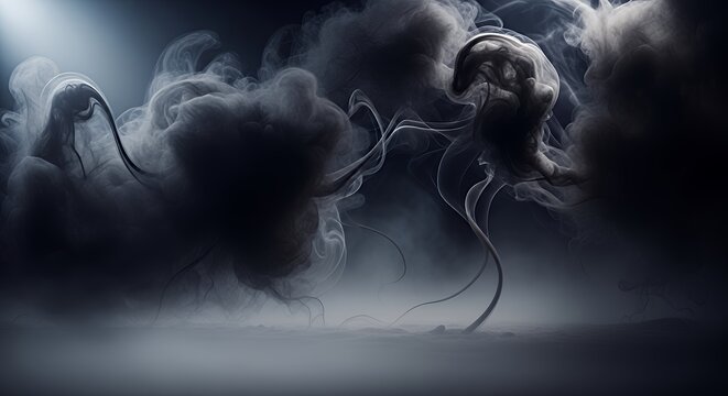 Abstract smoke art with dark and light contrasts - Powered by Adobe