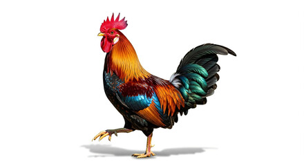 Fototapeta premium rooster isolated on white background