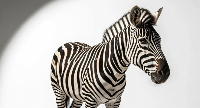 zebra on white background