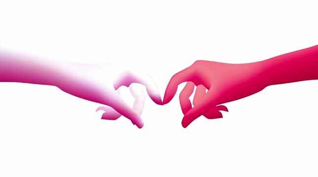 Twotoned hands form a heart shape against a white background