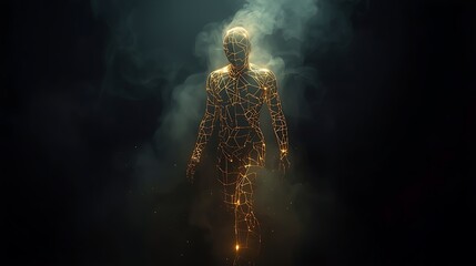 silhouette of a man in a smoke