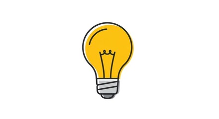 Obraz premium Creative Illustration of a Bright Yellow Lightbulb Symbolizing