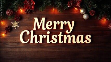 Festive holiday interior glowing with warm Christmas lights, featuring a beautifully decorated tree and the illuminated text &ldquo;Happy Christmas 2026,&rdquo; creating a joyful and celebratory seasonal atmosphe