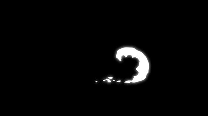 4K Hand-Drawn Flash FX Smoke Alpha Channel Cartoon Transition, 2D Anime Comic Background with Drop and Brush Effects, Ideal for Game Developers on Black Screen Background