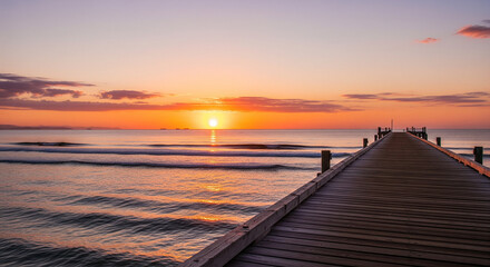 Obraz premium sunset on the pier